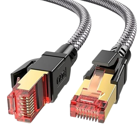 ARISKEEN Cat 8 Ethernet-kabel 0,5 m, Cat8 gevlochten, plat, hoge snelheid (40 Gbps 2000 Mhz/s), Gigabit Rj45 STP, afgeschermd internetnetnetwerk, LAN- patchkabel voor router, modem patchpaneel